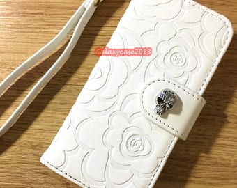 Skull Head Wallet Leather Flip Stand Handmade Case Cover For iPhone 6 6S 7 8 Plus X XS XR XS 11 12 13 14 15  Pro Max
