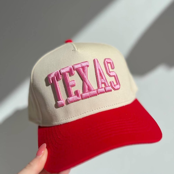 TEXAS Pink 3D Embroidered Trucker Hat