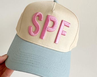 #423. Happier At The Beach Vintage Trucker Hat SUMMER COLLECTION – Social Statement main image 2