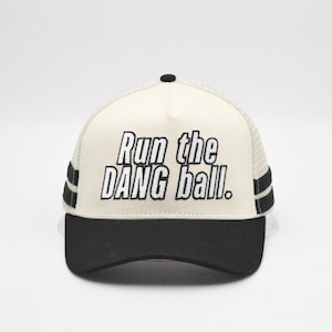 Run The Dang Ball Vintage Trucker Hat-Black