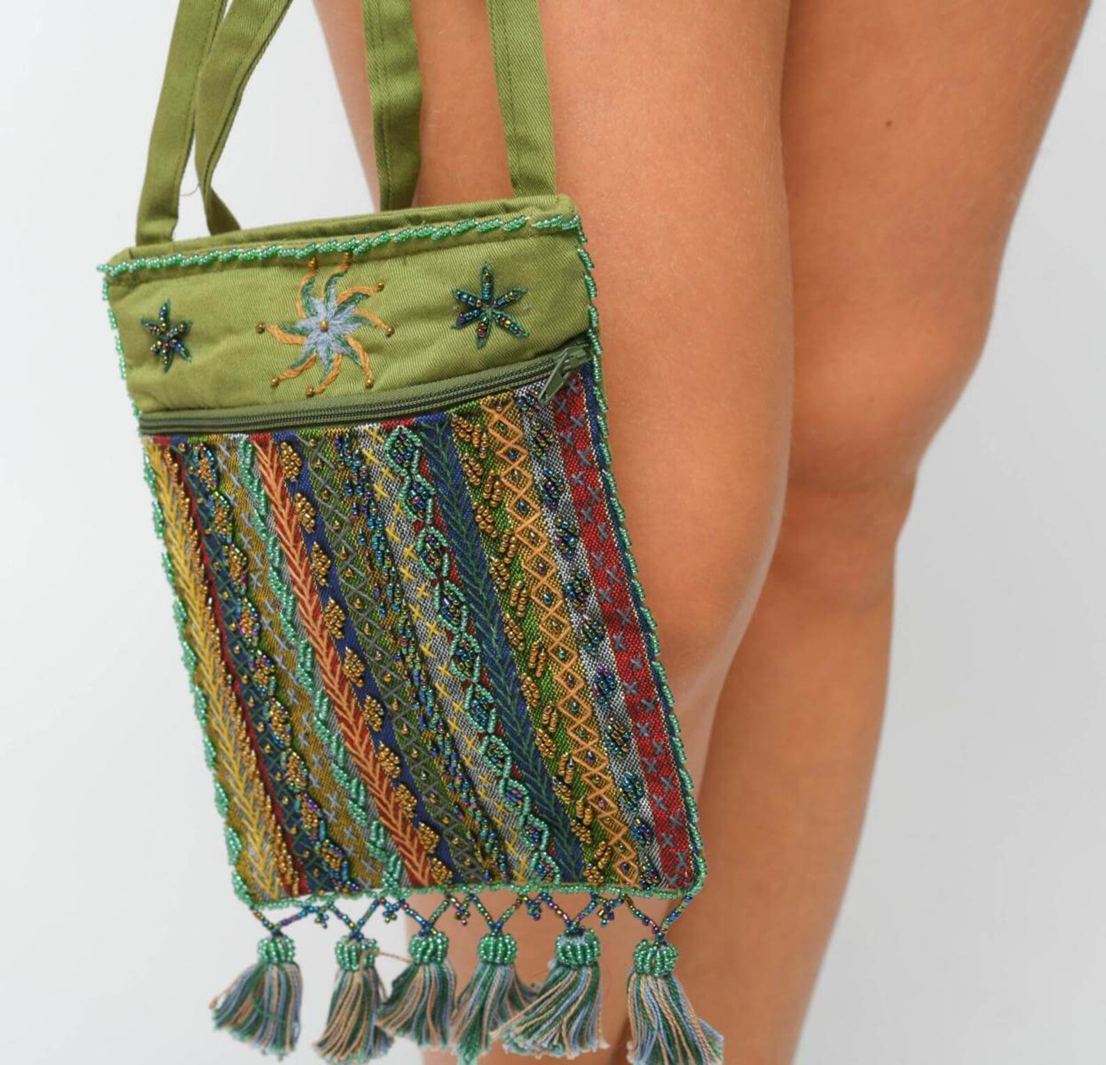 Boho Shoulder Bag Boho Style Bag Boho Green Bag Tasche Etsy