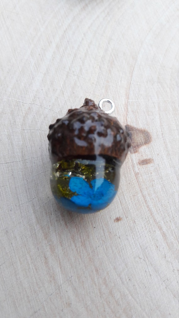 resin acorn necklace