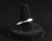 Vintage Sterling Silver Band, Incised Beaded Line, Stackable Ring c1960s