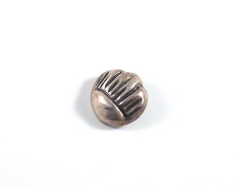 Vintage 1940's Sterling Silver Button - Mexican Modernist Repoussé Comet or Sunflower