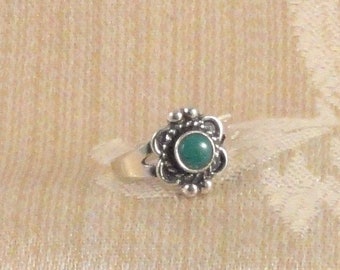 Vintage Maisel&#39;s Turquoise & Silver Navajo Child&#39;s Ring c1950s