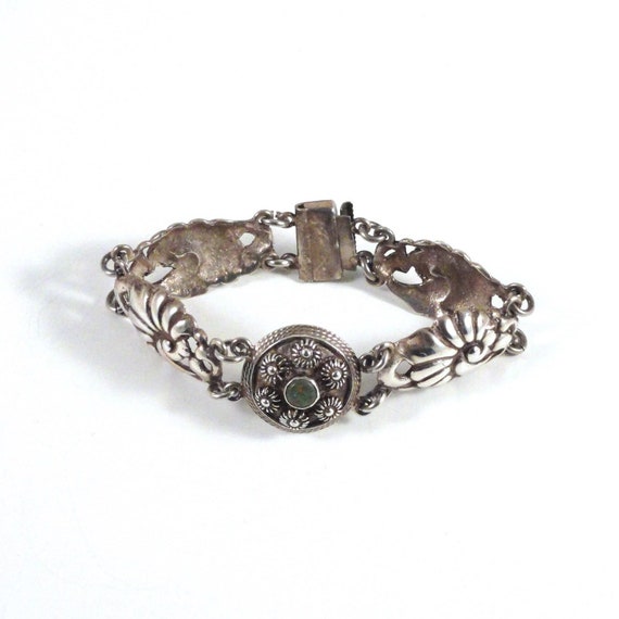 Vintage Mexican Sterling Silver Modernist Bracele… - image 1