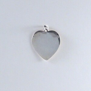 Vintage 925 Silver Stamping Blank Heart Shaped ID Charm, ID Tag c1950s