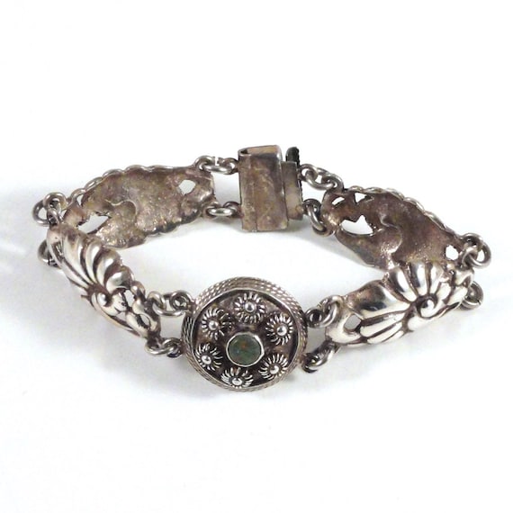 Vintage Mexican Sterling Silver Modernist Bracele… - image 9