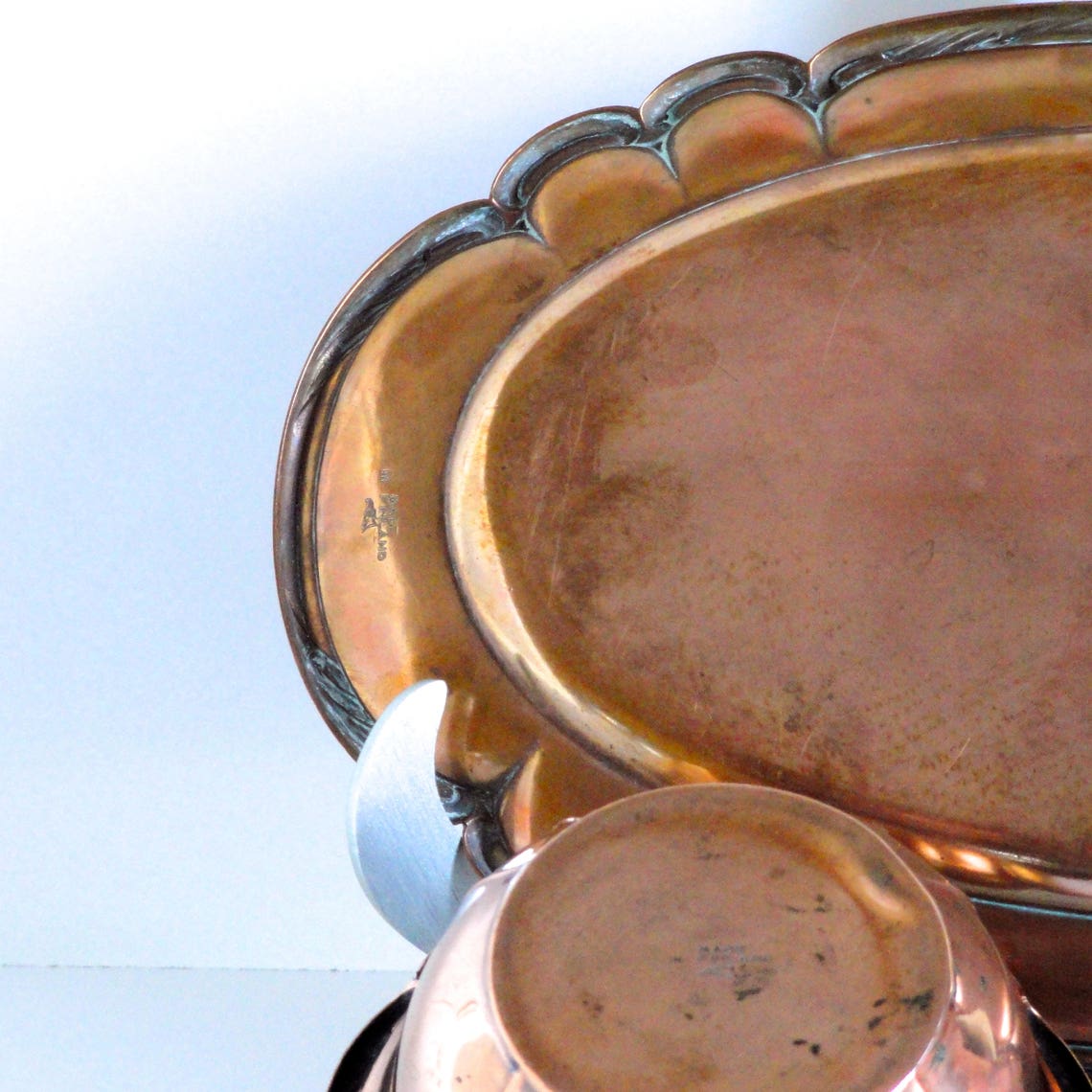 Vintage Copper Cream and Sugar Set With Tray Made in Finland Etsy