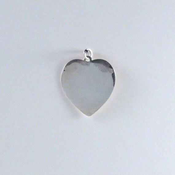 Vintage 925 Silver Stamping Blank Heart Shaped ID… - image 7