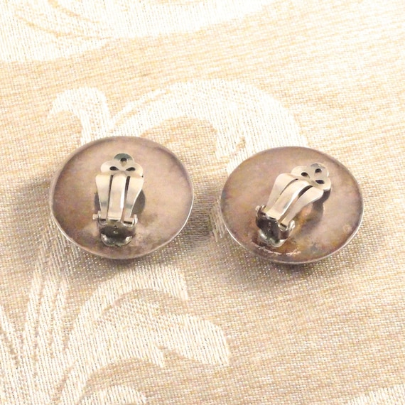 Vintage Navajo Sterling Silver Concho Button Earr… - image 10