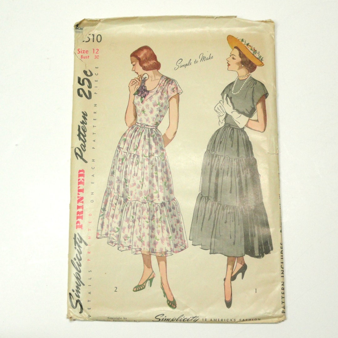 1940s Tiny Framed Floral Print Dress by Simplicity Frocks | XL/2XL
