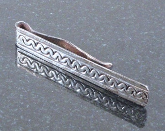 Mexican Modernist Silver Tie Bar, Vintage Los Ballesteros c1950s