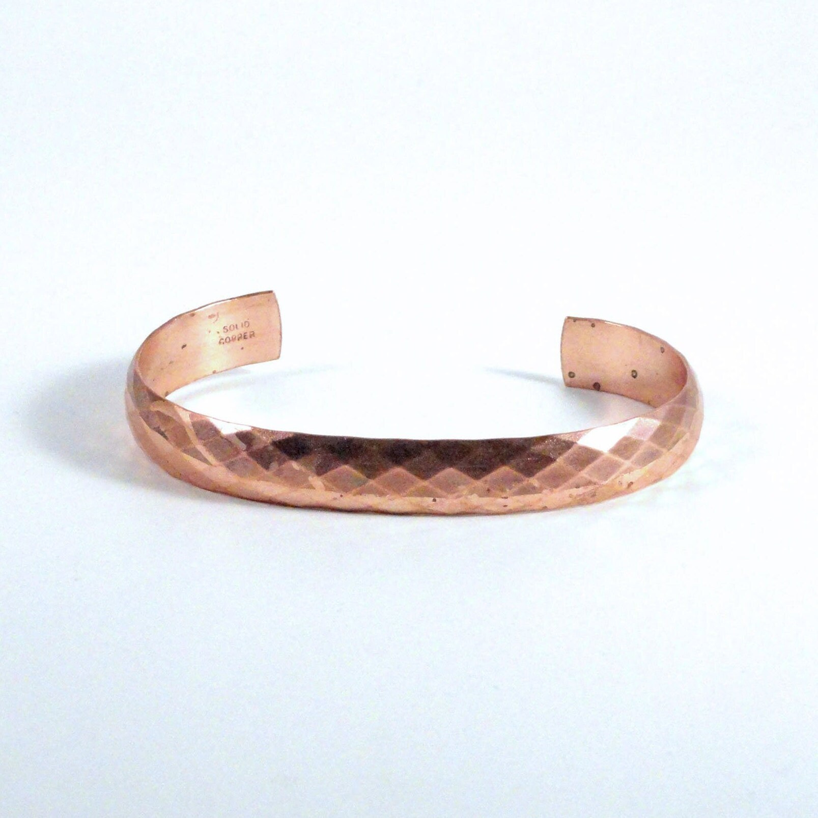 Vintage Navajo Solid Copper Bell Faceted Cuff Bracelet C1960 Vintage Navajo Solid Copper Bell Faceted Cuff Bracelet C1960