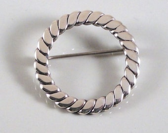 Sterling Silver Flat Rope Eternity Pin, Vintage Bell Trading c1950s
