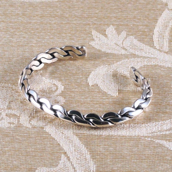 Vintage Navajo Sterling Silver Cuff Bracelet, Flattened Chain Link 1960s -  Etsy Canada