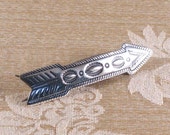 Vintage Navajo Sterling Silver Arrow Barrette, Bell Trading c1950's