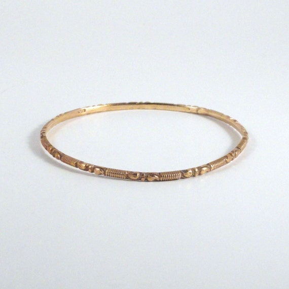 Vintage Brass Stackable Bangle Bracelet 1960s - image 3