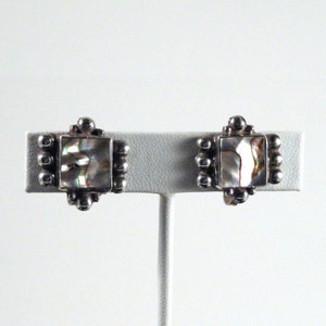Vintage Taxco Abalone Earrings c1950s screw back