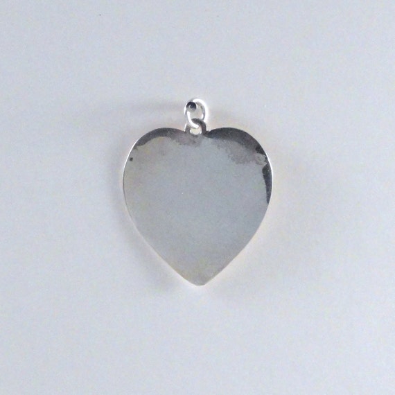 Vintage 925 Silver Stamping Blank Heart Shaped ID… - image 3