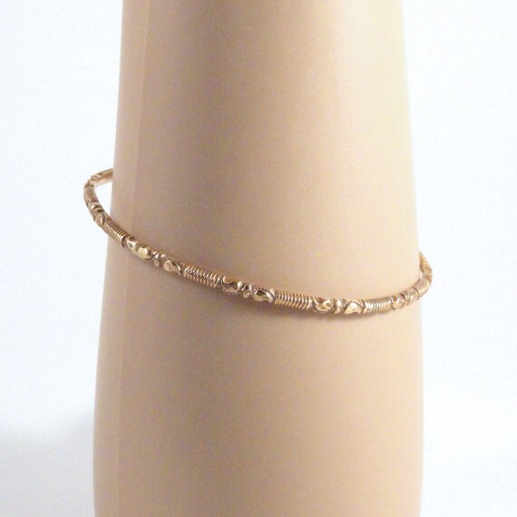 Vintage Brass Stackable Bangle Bracelet 1960s - image 4