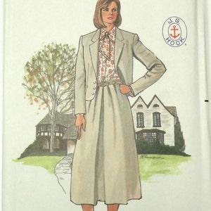 Vintage 1980s Butterick Pattern 3401 Suit Jacket Skirt & Blouse Size 8-10-12