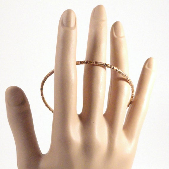 Vintage Brass Stackable Bangle Bracelet 1960s - image 10