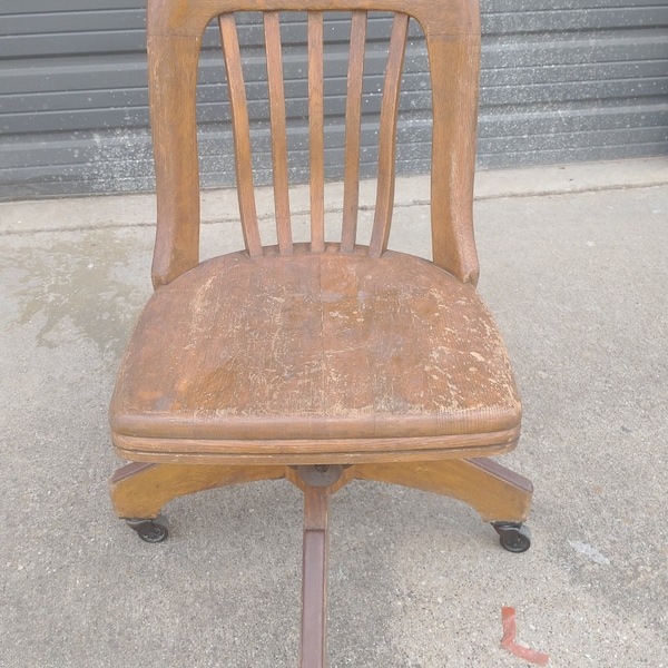 Antique Swivel Office Chair on Casters by Johnson Company c.1920's