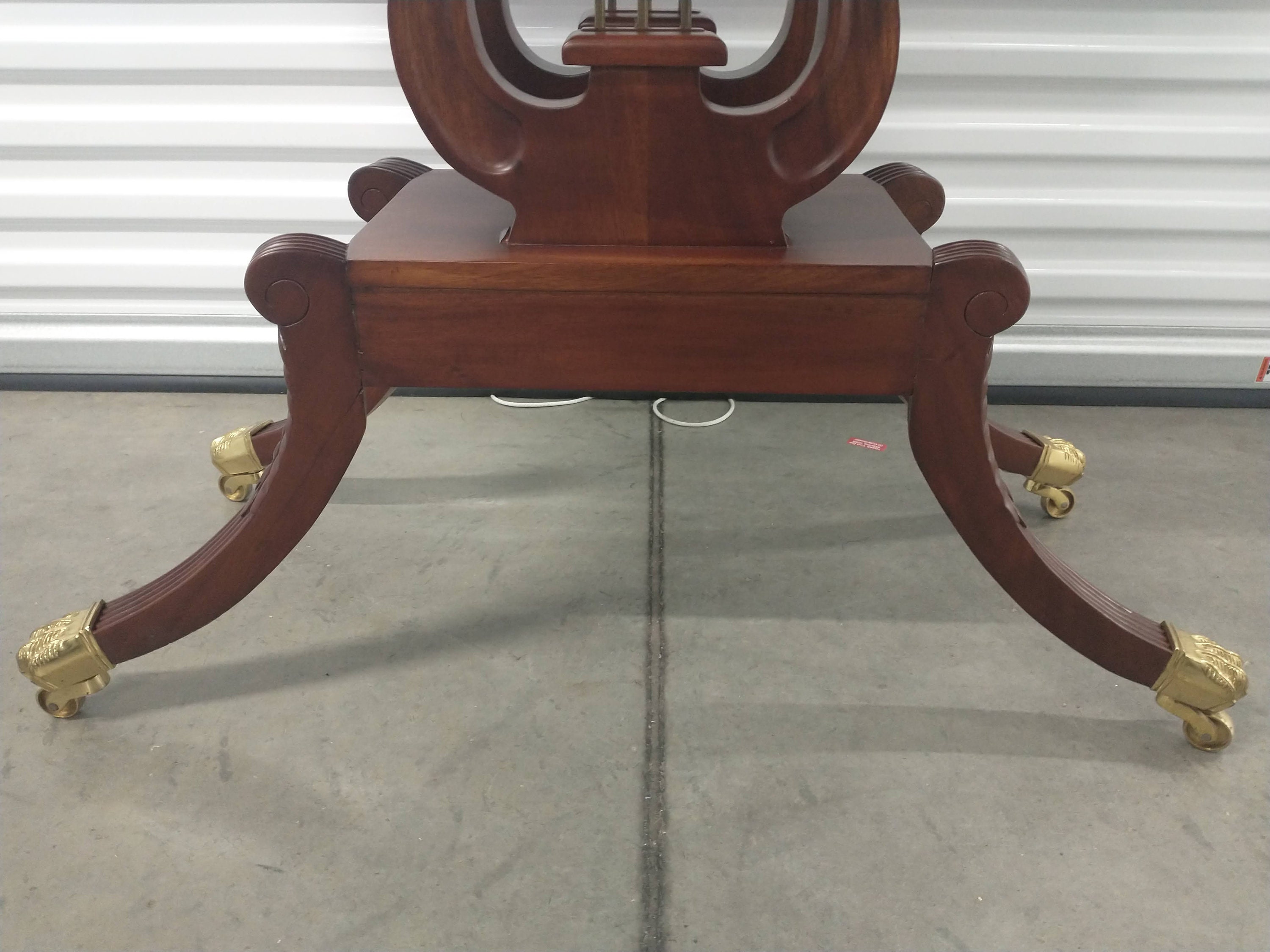 Lyre Pedestal Base Console Table/hall Table on Casters Etsy