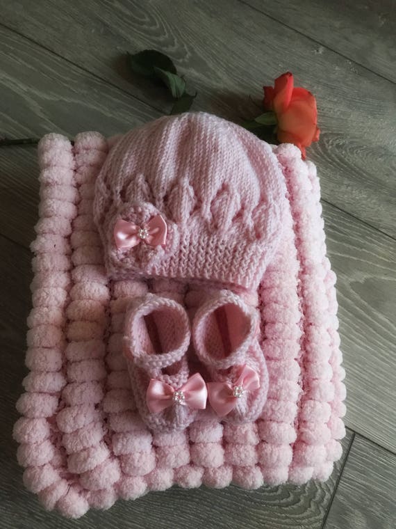 dusky pink baby blanket