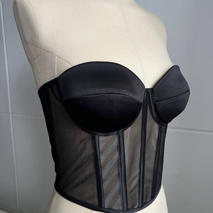 Patron de couture de corset transparent, patron de haut bustier, instructions de couture pour corset transparent, patron PDF corset avec bonnets image 9