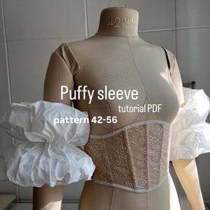 A set of patterns for balloon sleeves | PDF pattern sleeves in sizes 42-56 | Tutorial on sewing detachable puff sleeves | PDF Sewing Pattern