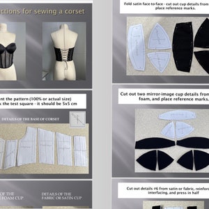 Patron de couture de corset transparent, patron de haut bustier, instructions de couture pour corset transparent, patron PDF corset avec bonnets image 2