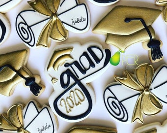 Graduation Cookies: Custom Class of 2026 Sugar Cookies, Caps, Diplomas