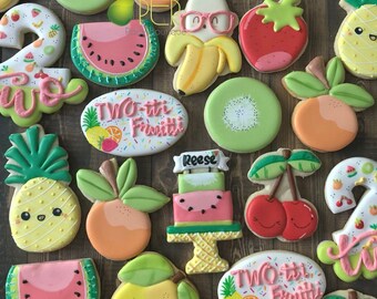 Twotti Frutti Cookies  Second Birthday Cookies Fruit cookies