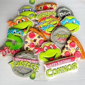 Ninja  Cookies Turtles Birthday Cookies, Vanilla-Citrus Sugar Cookies (12 ct)