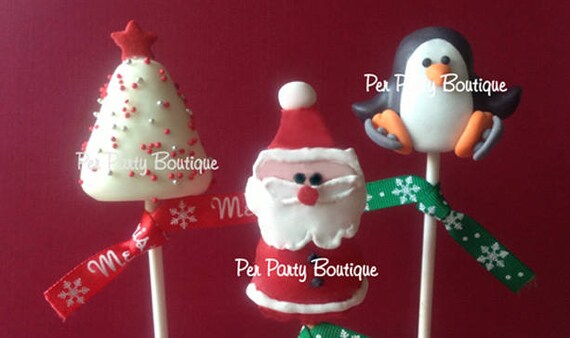 Christmas Cake Pops Santa Cake Pops Christmas Tree Cake Pops Etsy