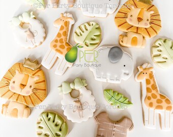 King of the Jungle Baby Shower First Birthday Cookies First Birthday Safari Cookies Jungle Cookies