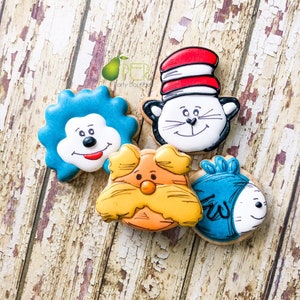 Cat and Friends Mini Cookies 2" First Birthday cookies