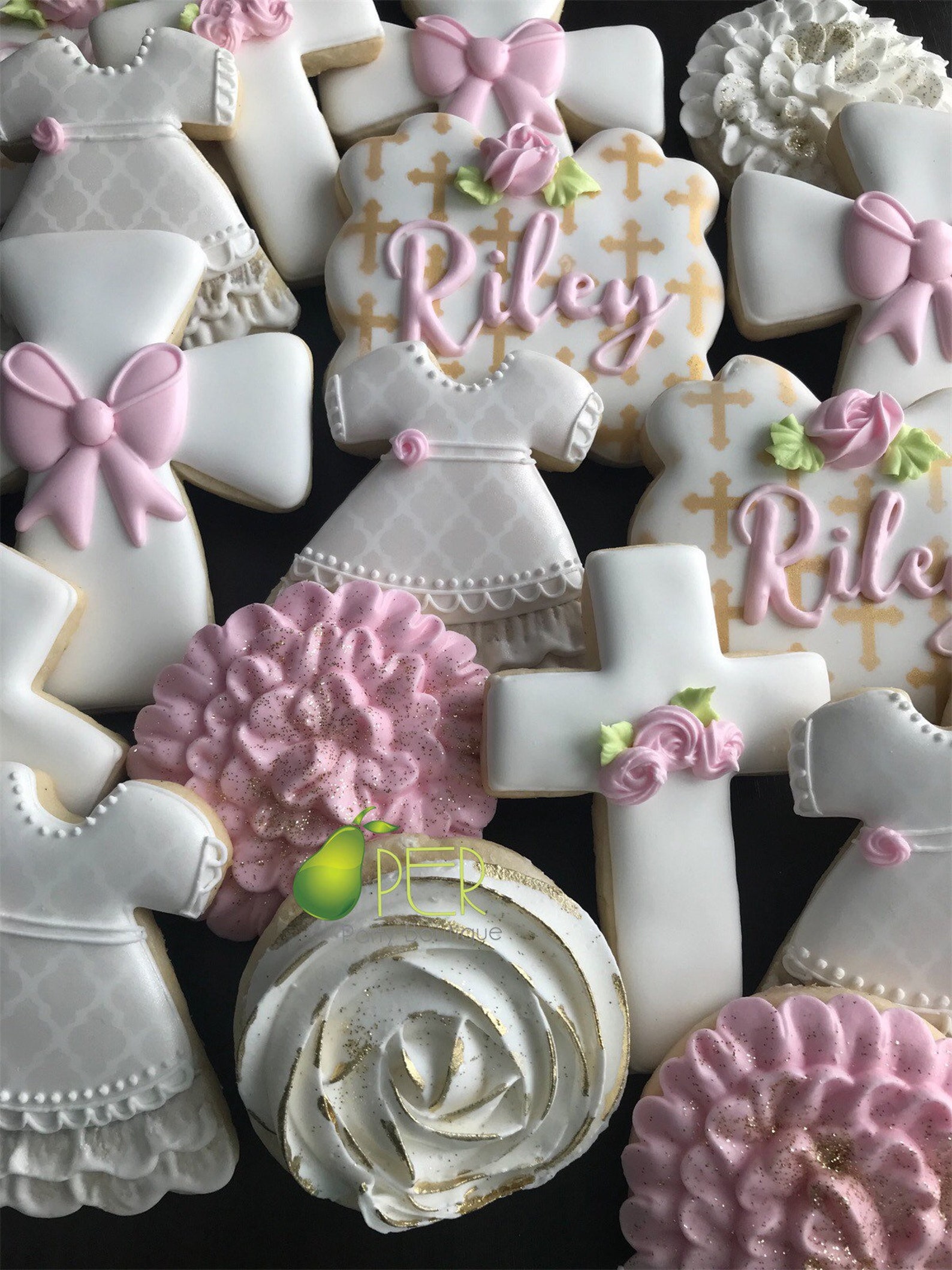 Baptism Cookies Baby Girl Etsy