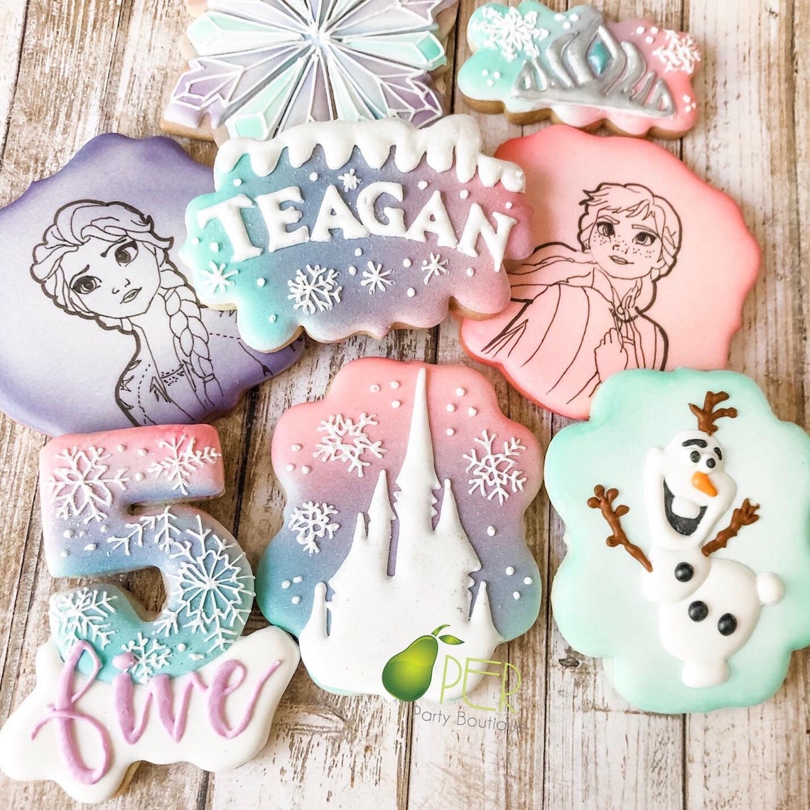 Elsa and Anna Princess Cookies Birthday Cookies Etsy