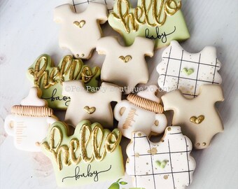 Mini Baby Shower Cookies Pregnancy Announcement Cookies