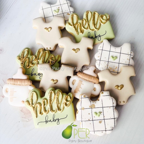 Mini Baby Shower Cookies Pregnancy Announcement Cookies