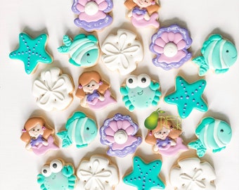Under the Sea Mini Cookies Mermaid Cookies 2”