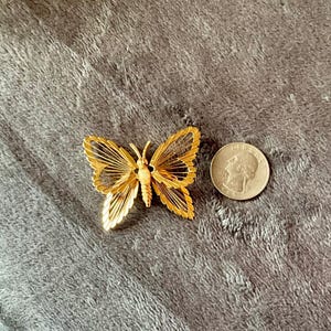 Vintage Monet Golden Butterfly Broach Brooch Pin