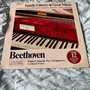 Vintage Funk and Wagnalls - Beethoven - Piano Concerto No 5  Record Album Vinyl LP
