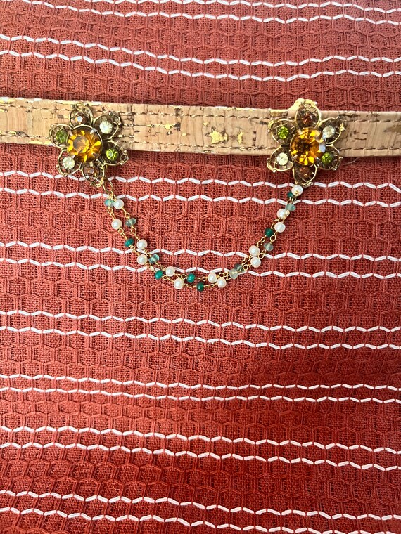 Vintage Golden Amber and Shades of Green Cardigan… - image 2