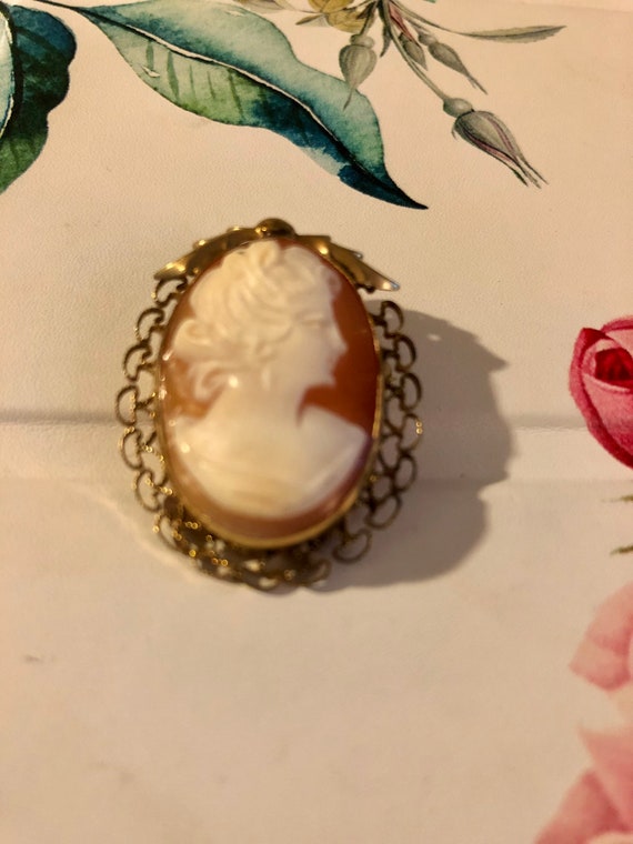 Vintage Cameo 14K Gold Filled Shell Carved Cameo Brooch - Etsy