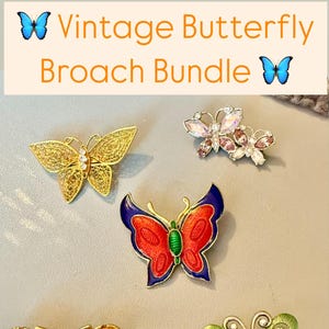 Vintage Butterfly Broach Brooch Pin Bundle Gift Set