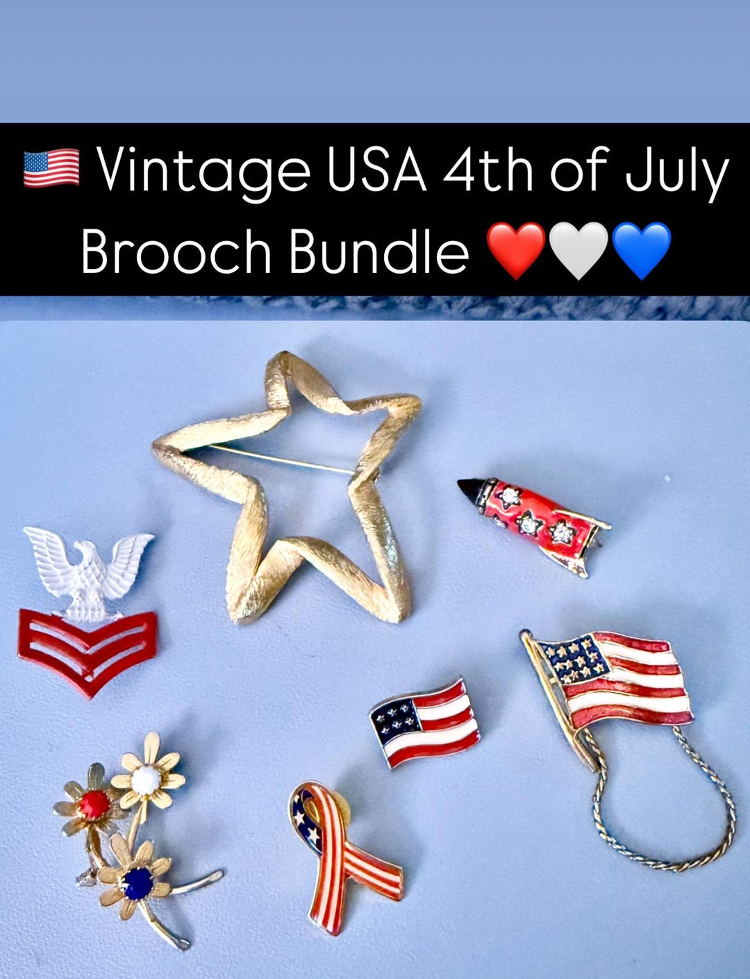 Vintage USA 4th of July Brooch Broach Bundle Collection Set - Etsy